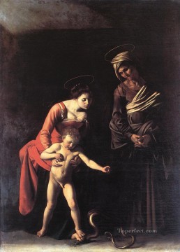 Caravaggio Painting - Madonna con la serpiente Caravaggio